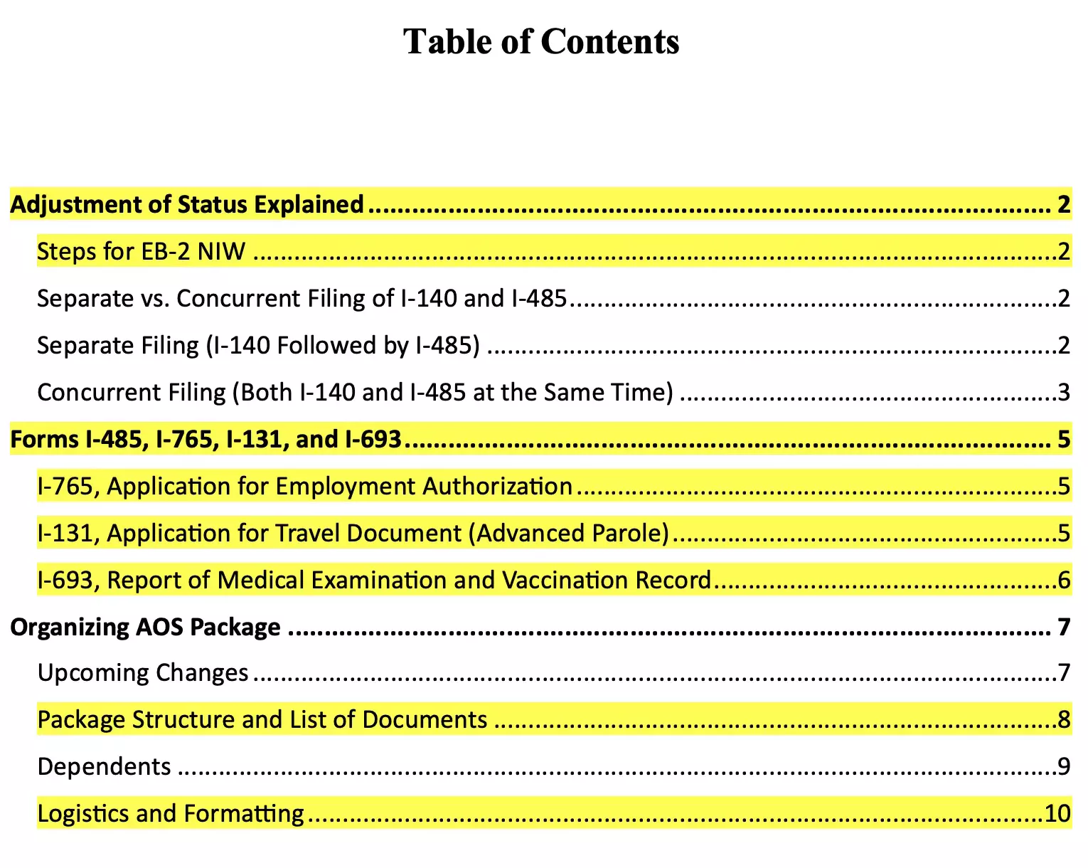 adjustment of status