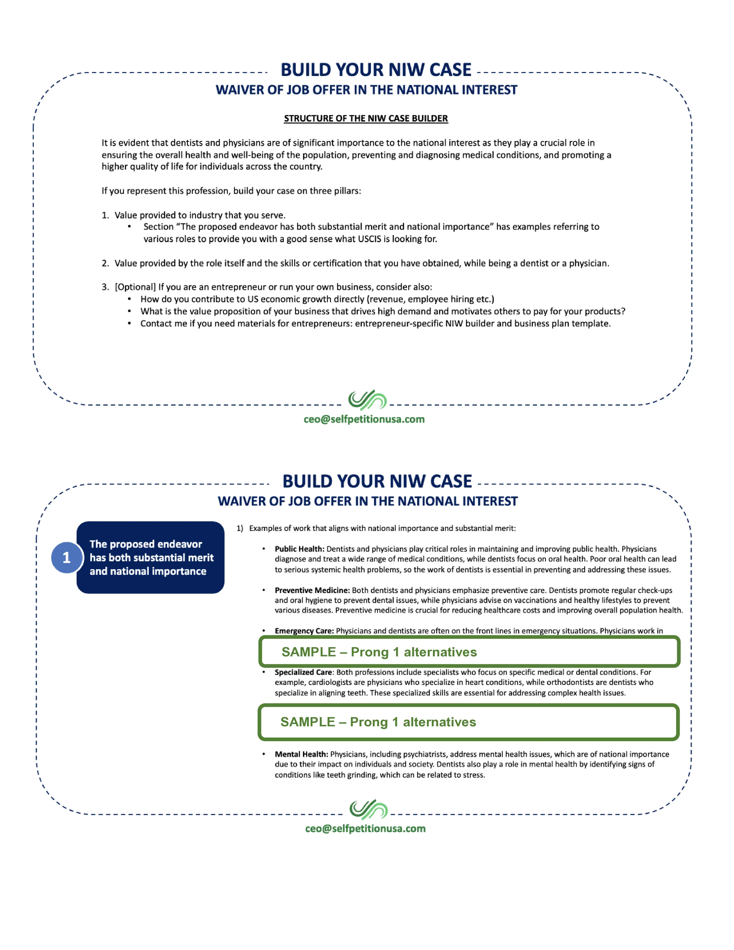 Physician &amp; Dentist - Self Petition USA